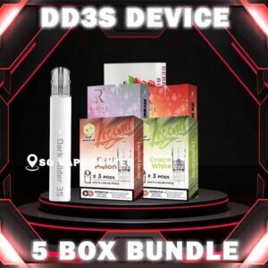 DD3S DEVICE BUNDLE 120 - SG VAPE CENTER SINGAPORE The DD3S DEVICE BUNDLE 120 Package include : 1 Pcs x Dark Rider 3s Device 5 Boxes x Classic Pods Flavour FREE DELIVERY DARK RIDER 3s also as DD3S Device Vape , Ready stock in our sg singapore store online shop. is the epitome of innovation, delivering the highest quality vaping experience. Available in four stunning colors, this vape device boasts a unique feature: flashing lights that illuminate with every inhale. But that's just the beginning. DARK RIDER 3's ingenious button design empowers you to control the flashing lights, as well as switch between low and high power wattage settings. Tailor your vape to perfection by adjusting the voltage to suit any pod – crank it up for intense flavors or dial it down for a subtle, nuanced taste. One remarkable feature of DARK RIDER is its compatibility with a wide range of 1st generation pod flavors, including SP2, RELX, LANA, R-ONE, and many more others vape. Features: Built-in Battery 450mAh Low Power 6.2w (350-420 puff) High Power 10.2w (230-280 puff) Resistance Range: 1.0Ω-1.2Ω Vibration Reminder Button Fuctions : Button Press & Hold For 3 Seconds To Switch Power Blue Light – Normal Power Green Light – Strong Power Red Light – Low Battery Press 3 Times Continousl:To Switch On/Off Light Blinking ⚠️DD3S DEVICE COLOR LINE UP⚠️ Pearl White Ocean Myth Unicorn Volcano Camo ⚠️PACKAGE BUNDLE PODS CHOOSE⚠️ SP2 Pod R-ONE Pod LANA Pod SG VAPE COD SAME DAY DELIVERY , CASH ON DELIVERY ONLY. TAKE BULK ORDER /MORE ORDER PLS CONTACT ME :  SGVAPECENTER VIEW OUR DAILY NEWS INFORMATION VAPE : TELEGRAM CHANNEL