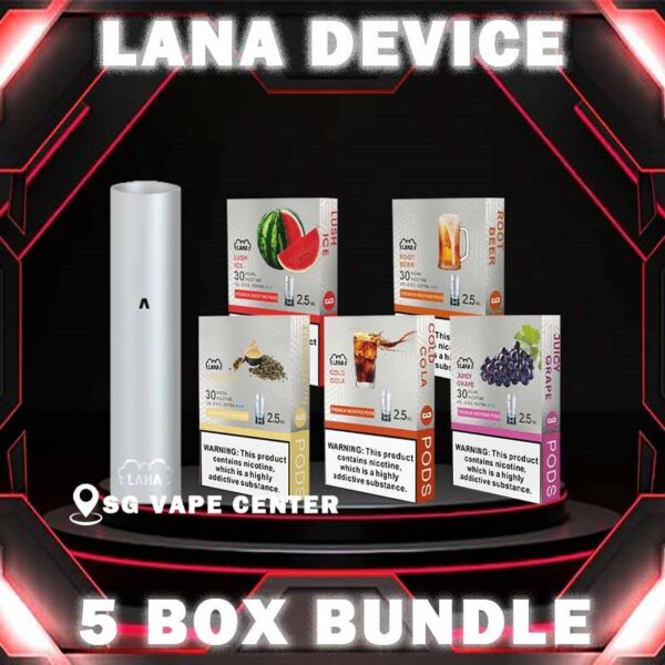 LANA DEVICE BUNDLE 90 - SG VAPE CENTER The LANA DEVICE BUNDLE 90 Discover out signature Vape Pod Tie Guan Yin flavor, alongside popular options like Lana Pod Watermelon Lush Ice , Juicy Grape , Skittles , Jasmine Green Tea, Strawberry Milk, and Oolong Tea. For those craving extra sweetness, you can also enjoy Root Beer or Cold Coke flavors. Package Include : 1 x Device 5  x Box Lana Pods (Per Box 3pods , Total 15 Pods) Free Delivery ⚠️Device Fully charged in about 45 minutes : Normal smoking: The light stays on and then goes out slowly Low battery: the lights will flash continuously during smoking When charging: white light is on Charging completed: light off LANA DEVICE ONLY COMPATIBLE WITH LANA POD. ⚠️LANA POD FLAVOUR LINE UP⚠️ Berry Blast Berry Grapefruit BlueBerry Ice Cantaloupe Cold Coke Cranberry Juice Juicy Grape Guava Iced Coffee Iced Tea Jasmine Long Jing Kiwi Blend Skittles Lush Ice Watermelon Iced Lychee Iced Mango Mango Milkshake Mango Passion Fruit Mineral Water Mung Bean Oolong Tea Orange Ice Passion Fruit Peach Grape Banana Peppermint Pineapple Popsicle Icy Slush Red Wine Root Beer Sour Apple Strawberry Milk Strawberry Watermelon Surfing Lemon Sweet Peach Taro Ice Cream Tie Guan Yin SG VAPE COD SAME DAY DELIVERY , CASH ON DELIVERY ONLY. TAKE BULK ORDER /MORE ORDER PLS CONTACT ME :  SGVAPECENTER VIEW OUR DAILY NEWS INFORMATION VAPE : TELEGRAM CHANNEL