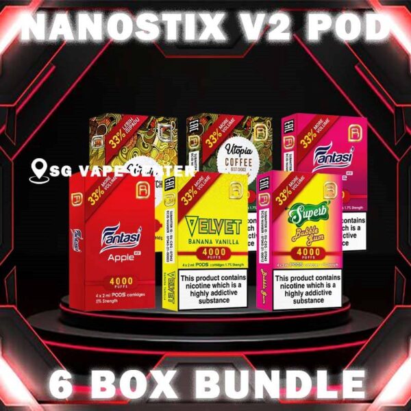 6 BOX NANOSTIX V2 POD - SG VAPE CENTER SINGAPORE The 6 BOX NANOSTIX V2 POD Package include : Get 6 boxes of NANOSTIX NEO V2 Pod with amazing price FREE DELIVERY The NANOSTIX NEO V2 ,Ready Stock in Vape Singapore store online shop. NanoPOD V2 is original pod flavour for NanoSTIX Neo V2 device now with 2ml of liquids which is 33% bigger. Available in packs of 4 cartridges of 1 box. Our 2ml NanoPOD Neo come in a wide range of flavors. Don’t be deceived by their compact size; these flavorful little pods contain the equivalent of 45 cigarettes worth of nicotine each, and thanks to our innovative NanoNIC technology using naturally occurring nicotine salts rather than traditional freebase nicotine, delivery is much more efficient. NanoPOD Neo flavors consist of 23 flavors with bigger capacity and bigger satisfaction. Specifications: Capacity 2ml Regular: Nicotine 5% Light: Nicotine 3% Per Boxes Included : 1 Pack of 4 Pods ⚠️NANOSTIX V2 POD FLAVOUR LINE UP⚠️ Apple Banana Vanilla Bubblegum Butterscotch Cream Coffee Grape Ice Grapple Guava Hazelnut Coffee Honeydew Jackfruit Kiwi Rockmelon Lemonade Ice Lychee Mango Ice Mix Creamy Pod Mix Fruity Pod Orange Ice Popcorn Caramel Strawberry Apple Strawberry Vanilla Tobacco Classic Tobacco Menthol Velvet Butter Cake SG VAPE COD SAME DAY DELIVERY , CASH ON DELIVERY ONLY. TAKE BULK ORDER /MORE ORDER PLS CONTACT ME :  SGVAPECENTER VIEW OUR DAILY NEWS INFORMATION VAPE : TELEGRAM CHANNEL