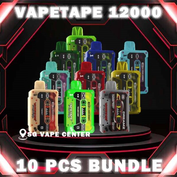 10PCS VAPETAPE 12000 DISPOSABLE BUNDLE - SG VAPE CENTER SINGAPORE The 10PCS VAPETAPE 12000 DISPOSABLE BUNDLE Package include : Choose 10 Pcs of VAPETAPE 12K Puffs with amazing price ! Free Gift x1 FREE DELIVERY The Vape tape 12k Ready stock in our sg singapore store online shop for same day delivery. This Kit is a Malaysian e-cigarette made specifically for the Malaysian palate,  Vapetape 12000 Rechargeable Disposable , have features rich smells and delectable flavours. We are the best online vape store in Singapore, therefore I guarantee you can test it Vapetape 12k right now at SG VAPE SINGAPORE. Try out quickly at our store now ! Discover out Vape tape 12k signature Double Mango flavor, alongside popular options like Vapetape 12k puffs Honeydew Watermelon, Sour Bubblegum , Solero Lime , Watermelon Peach, Gummy Bear, and Strawberry Lemon Tart. For those craving extra sweetness, you can also enjoy Ice Lemon Tea or Red Slurpee flavors. Specification : Nicotine 50mg (5%) Approx. 12000 puffs Mesh Coil Rechargeable Battery Charging Port: Type-C ⚠️VAPETAPE 12000 FLAVOUR LINE UP⚠️ Double Mango Mango Grape Mango Lychee Strawberry Lychee Lychee Blackcurrant Grape Blackcurrant Honeydew Watermelon Pineapple Orange Kiwi Passion Fruit Guava Peach Mixed Berries Lemon Cola Blackcurrant Yakult Gummy Bear Solero Lime Sour Bubblegum Banana Custard Strawberry Lemon Tart Honeydew Blackcurrant Ice Lemon Tea Red Slurpee Grape Bubblegum Yakult Watermelon Peach Peach Lychee SG VAPE COD SAME DAY DELIVERY , CASH ON DELIVERY ONLY. TAKE BULK ORDER /MORE ORDER PLS CONTACT ME :  SGVAPECENTER VIEW OUR DAILY NEWS INFORMATION VAPE : TELEGRAM CHANNEL