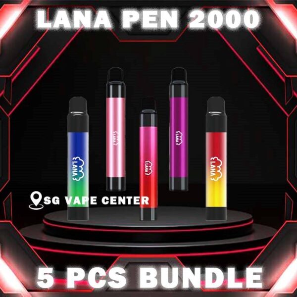 5PCS LANA PEN 2000 DISPOSABLE BUNDLE - SG VAPE CENTER SINGAPORE The 5PCS LANA PEN 2000 DISPOSABLE BUNDLE Package include : Choose 5 Pcs of LANA PEN 2000 Puffs with amazing price ! Free Gift x1 FREE DELIVERY The Lana Pen 2000 Puffs ( 2K ) Disposable Vape Ready stock in our sg singapore store online shop for same day delivery. This Kit has a fashionable appearance. It uses a stainless steel tube as a carrier and wraps a layer of transparent glass. Lana always pays attention to the user's comfort and brings customers the ultimate holding experience. The Lana pen is equipped with a high-quality filter cotton core, and the newly developed fog Chemical technology, intelligent temperature control chip, the cigarette holder adopts ergonomic design, which fits most people's lips and creates a natural smoking experience. The Lana pen does not need to be charged repeatedly and can be thrown away after use. The built-in battery capacity of 1000mAh, 6ml of cigarette The oil reserve ensures that users can finish each Lana pen, and each Lana pen can pump 2000puffs on average. Lana pays attention to the use experience of each customer and continuously improves the product, only to bring better products to customers. Specification : Puff: 2000 Puffs Nicotine Strength: 3.5% (35mg) E-Liquid Capacity: 6ml Battery Capacity: 1000mAh ⚠️LANA PEN 2000 FLAVOUR LINE UP⚠️ Sour Apple Berry Blast Cold Coke Grape Ice Lush Ice Lychee Ice Mango Milkshake Mineral Water Mixed Fruit Passion Fruit Sweet Peach Skittles Strawberry Milk Strawberry Watermelon Tie Guan Yin Lemon Tart Cantaloupe Super Mint SG VAPE COD SAME DAY DELIVERY , CASH ON DELIVERY ONLY. TAKE BULK ORDER /MORE ORDER PLS CONTACT ME :  SGVAPECENTER VIEW OUR DAILY NEWS INFORMATION VAPE : TELEGRAM CHANNEL