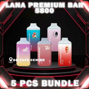 5PCS LANA PREMIUM BAR 5800 DISPSOABLE BUNDLE - SG VAPE CENTER SINGAPORE The 5PCS LANA PREMIUM BAR 5800 DISPOSABLE BUNDLE Package include : Choose 5 Pcs of LANA PREMIUM 5.8K Puffs with amazing price ! Free Gift x1 FREE DELIVERY The Lana Premium Bar 5800 Puffs Disposable vape Ready stock in our sg singapore store online shop for same day delivery. This Kit is large enough to hold Pre-filled 6ml Vape Juice, with 3% nicotine level, and has a 350mAh built-in battery that can be recharged for up to 5,800 puffs, which is pre-filled, pre-charged,Type-C charger and requires no additional maintenance. It is a highly concentrated salt-based nicotine that absorbs into the bloodstream at a faster rate than free-base nicotine. Of suitable size and weight, ergonomic design and easy to hold,a stylish look, comfortable feel and reliable quality, this Lana Premium Bar 5800 Puffs can provide you with a comfortable experience to use and bring comfort to your throat whenever you need it, with the addition of mesh 1.2ohm and draw-activated firing mechanism. Specification : Puffs : 5800 Puffs Volume : 13ML Flavour Charging : Rechargeable with Type C Coil : Mesh Coil Fully Charged Time : 20mins Nicotine Strength : 3% (30mg) ⚠️LANA PREMIUM BAR 5800 FLAVOUR LINE UP⚠️ Apple Grape Banana Ice Champagne Apple Coke Cool Double Mint Golden Armour (Chrysanthemum) Grape Grape Gum Honey Grape Honeydew Lemonade Tea Longjing Tea Lychee Mango Peach Milk Froth Love Coffee Passion Fruit Peach Peach Oolong Tea Pineapple Rootbeer Sprite Lemon Strawberry Banana Strawberry Grape Strawberry Milk Strawberry Watermelon Taste Of The Sea (Sea Salt Lemon) Thai Mango Tie Guan Yin Watermelon Watermelon Lychee Yogurt Yummy Yam SG VAPE COD SAME DAY DELIVERY , CASH ON DELIVERY ONLY. TAKE BULK ORDER /MORE ORDER PLS CONTACT ME :  SGVAPECENTER VIEW OUR DAILY NEWS INFORMATION VAPE : TELEGRAM CHANNEL