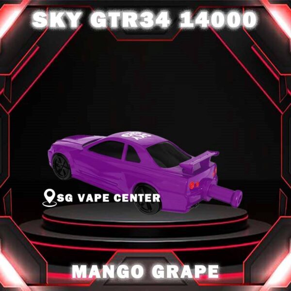 SKY GTR34 14000 DISPOSABLE - VAPE SINGAPORE SG COD The Sky Gtr34 Line 14000 puffs disposable also calling Gtr R34 14k puffs vape ,  drawing inspiration from the iconic NISSAN SKYLINE GTR 34. With an innovative design integrating the car’s exhaust pipe into the inhale mouthpiece, it offers a distinctive and exhilarating vaping experience. Specification : Approx. 14000 Puffs Capacity 25ml Rechargeable Battery 650mAh Charging Port: Type-C ⚠️SKY GTR34 14000 FLAVOUR LINE UP⚠️ Grape Blackcurrant Double Mango Gummy Bear Honeydew Watermelon Lemon Cola Mango Grape Mango Lychee Mix Berries Sour Bubblegum Solero Lime SG VAPE COD SAME DAY DELIVERY , CASH ON DELIVERY ONLY. TAKE BULK ORDER /MORE ORDER PLS CONTACT ME :  SGVAPECENTER VIEW OUR DAILY NEWS INFORMATION VAPE : TELEGRAM CHANNEL