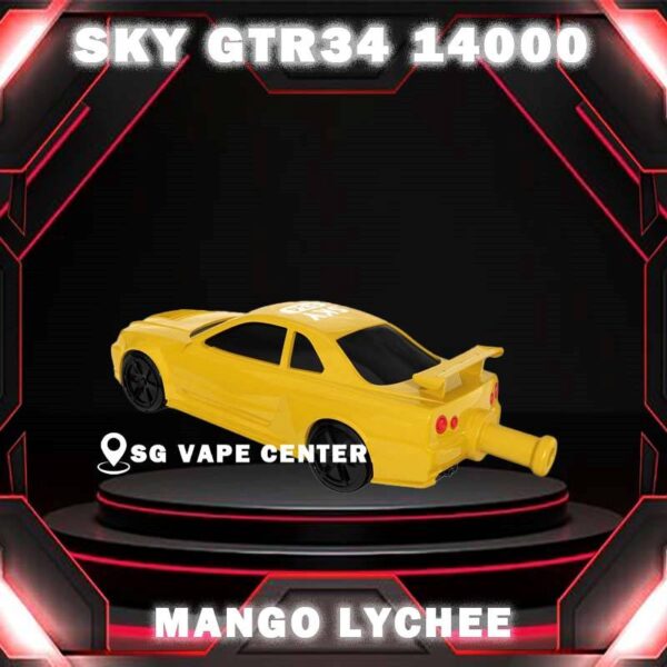 SKY GTR34 14000 DISPOSABLE - VAPE SINGAPORE SG COD The Sky Gtr34 Line 14000 puffs disposable also calling Gtr R34 14k puffs vape ,  drawing inspiration from the iconic NISSAN SKYLINE GTR 34. With an innovative design integrating the car’s exhaust pipe into the inhale mouthpiece, it offers a distinctive and exhilarating vaping experience. Specification : Approx. 14000 Puffs Capacity 25ml Rechargeable Battery 650mAh Charging Port: Type-C ⚠️SKY GTR34 14000 FLAVOUR LINE UP⚠️ Grape Blackcurrant Double Mango Gummy Bear Honeydew Watermelon Lemon Cola Mango Grape Mango Lychee Mix Berries Sour Bubblegum Solero Lime SG VAPE COD SAME DAY DELIVERY , CASH ON DELIVERY ONLY. TAKE BULK ORDER /MORE ORDER PLS CONTACT ME :  SGVAPECENTER VIEW OUR DAILY NEWS INFORMATION VAPE : TELEGRAM CHANNEL