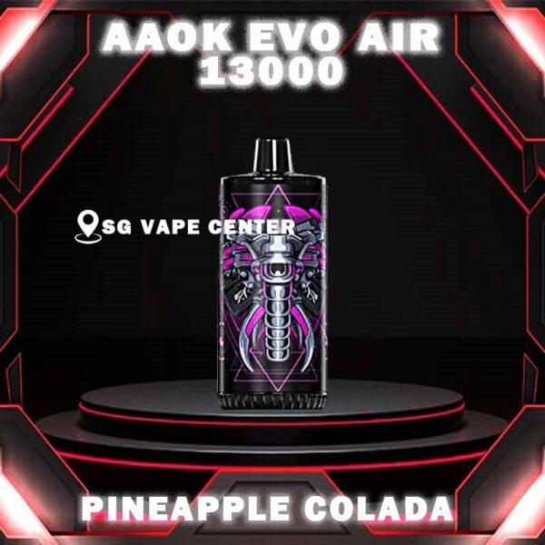 AAOK EVO AIR 13000 DISPOSABLE - VAPE SINGAPORE SG COD The AAOK EVO AIR 13000 is a disposable vaping device known for its high puff count of 13000 and features such as a Type-C rechargeable port and an 800mAh battery. This device offers a convenient and long-lasting vaping experience, making it popular among vapers who prefer disposables with extended usage times. Discover out signature Apple Pie flavor, alongside popular options like AAOK 13K Banana Vanilla Custard , Grape Apple Ice , Pineapple Colada , Pear Watermelon , Strawberry Vanilla , and Oat Milk . For those craving extra sweetness, you can also enjoy Root Beer or Sirap Bandung flavors. Specification : Nicotine: 5% Puffs: 13000 Puff Battery Capacity: 600mAh Capacity: 17ml Charging Interface: Type-C ⚠️AAOK EVO AIR 13000 AVAILABLE FLAVOUR⚠️ Apple Pie Banana Vanilla Custard Candy Guava Mint Grape Apple Ice Oat Milk Pineapple Colada Pear Watermelon Root Beer Sirap Bandung Strawberry Vanilla SG VAPE COD SAME DAY DELIVERY , CASH ON DELIVERY ONLY. TAKE BULK ORDER /MORE ORDER PLS CONTACT ME :  SGVAPECENTER VIEW OUR DAILY NEWS INFORMATION VAPE : TELEGRAM CHANNEL