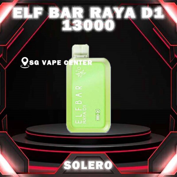 ELFBAR RAYA D1 13000 DISPOSABLE - VAPE SINGAPORE SG COD The ELFBAR RAYA D1 13000 DISPOSABLE ,  a premium disposable pod equipped with mesh coil technology, boasting an impressive 13k Puffs. Crafted by ELFBAR's expert team, the mesh coil ensures a seamless and intense flavor experience with every puff. Moreover, it featuring a screen display that will provide you with information about battery power and the remaining liquid level in your RAYA D1! Specification : Approx. 13000 Puffs Capacity 18ml Rechargeable Battery 650mAh Anti Dry-Burn Protection E-liquid & Power Display Screen Charging Port: Type-C ⚠️ELFBAR RAYA D1 13000 FLAVOUR LINE UP⚠️ Apple Orange Bubblegum Cola Kiwi Guava Grape Lychee Juicy Peach Mango Lychee Bubblegum Mango Strawberry Ice Cream Masam Bubblegum Mix Berries Peach Lychee Blackcurrant Ribena Lychee Solero Strawberry Guava SG VAPE COD SAME DAY DELIVERY , CASH ON DELIVERY ONLY. TAKE BULK ORDER /MORE ORDER PLS CONTACT ME :  SGVAPECENTER VIEW OUR DAILY NEWS INFORMATION VAPE : TELEGRAM CHANNEL