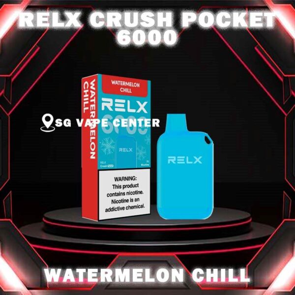 RELX CRUSH POCKET 6000 DISPOSABLE - VAPE SINGAPORE SG COD The RELX Crush Pocket 6000 Puffs Disposable vape offers a refreshing summer experience with its subtle sweetness, strong cooling effect, and moderate richness RELX Pocket features a puff count of up to 6k puffs, an atomizer with a mech coil 2.0, powered by 10W. Equipped with a 470mAh battery, it reaches 80% charge in just 45 minutes. Specifition :  Puffs: 6000 Puff Nicotine Strength : 3% Charging Time : Roughly 30-45min Battery Capacity : Type-C Rechargeable ⚠️RELX CRUSH POCKET 6000 FLAVOUR LINE UP⚠️ LongJing Tea Mint Freeze Peach Oolong Tea Root Beer Sea Salt Lemon Sour Plum Cola TieGuanYin Tea Watermelon Chill SG VAPE COD SAME DAY DELIVERY , CASH ON DELIVERY ONLY. TAKE BULK ORDER /MORE ORDER PLS CONTACT ME :  SGVAPECENTER VIEW OUR DAILY NEWS INFORMATION VAPE : TELEGRAM CHANNEL