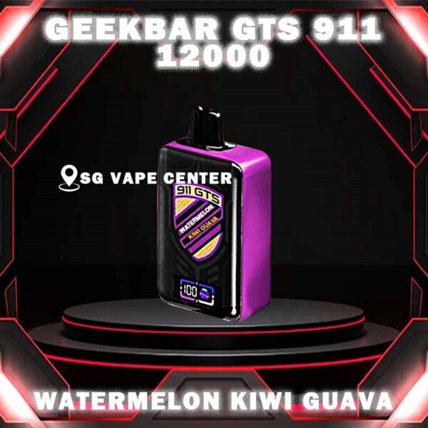 GEEKBAR GTS 911 12000 DISPOSABLE - VAPE SINGAPORE SG COD This GEEKBAR GTS 911 12000 disposable pod boasts a cutting-edge design, featuring a smart screen indicator that displays both battery and e-liquid balance percentages. With this user-friendly innovation, you're always in control of your vaping session. Specifition : Puffs : 12,000 Battery Capacity : Type-C Rechargeable Nicotine Strength : 5% Charging Time : Roughly 10 min - 15 min ⚠️GEEKBAR GTS 911 12000 FLAVOUR LINE UP⚠️ Aloe Honeydew ChocoMocha Grape Honeydew Grape Lychee Mango Berries Mango Pineapple Peanut Butter Strawberry Lime Vanilla Cream Puffs Watermelon Kiwi Guava SG VAPE COD SAME DAY DELIVERY , CASH ON DELIVERY ONLY. TAKE BULK ORDER /MORE ORDER PLS CONTACT ME :  SGVAPECENTER VIEW OUR DAILY NEWS INFORMATION VAPE : TELEGRAM CHANNEL