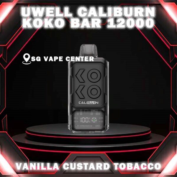 CALIBURN KOKO BAR 12000 DISPOSABLE - SG VAPE CENTER SINGAPORE The Uwell Caliburn Koko Bar 12000 Puffs Vape Ready stock at Singapore sg shop on sale for same day delivery. The Caliburn BAR 12k puffs is a revolutionary disposable vape that has taken the vaping industry by storm. This powerful and feature-rich device boasts an impressive array of specifications and capabilities, making it an attractive choice for both novice and experienced vapers alike. In this in-depth review, we’ll explore the various aspects of the Caliburn BAR S12000, providing you with all the information you need to make an informed decision about whether this disposable vape is the right fit for your vaping needs. Specifications: Battery Capacity: 800 mAh E-Liquid Capacity: 20 mL Nicotine Strength: 5% (50 mg/mL) Power Modes: Boost Mode (22W) and Regular Mode (16W) Coil: Dual 1.2-ohm coil (UWELL’s patented Flagship Dual Coil atomization system) Puff Count: Up to 12,000 puffs Charging: USB Type-C charging port Airflow: Adjustable airflow control Display: Smart LED screen with multiple animations ⚠️UWELL CALIBURN KOKO BAR 12000 FLAVOUR LINE UP⚠️ Watermelon Watermelon Pineapple Strawberry Vanilla Custard Tobacco Triple Melon Mango Mango Pudding Oat Flakes Plum Guava Lime Lychee Apple Snow Pear SG VAPE COD SAME DAY DELIVERY , CASH ON DELIVERY ONLY. TAKE BULK ORDER /MORE ORDER PLS CONTACT ME :  SGVAPECENTER VIEW OUR DAILY NEWS INFORMATION VAPE : TELEGRAM CHANNEL