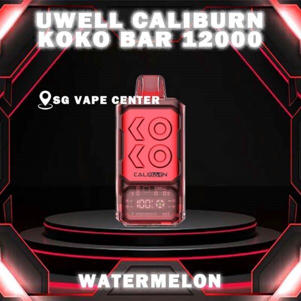 CALIBURN KOKO BAR 12000 DISPOSABLE - SG VAPE CENTER SINGAPORE The Uwell Caliburn Koko Bar 12000 Puffs Vape Ready stock at Singapore sg shop on sale for same day delivery. The Caliburn BAR 12k puffs is a revolutionary disposable vape that has taken the vaping industry by storm. This powerful and feature-rich device boasts an impressive array of specifications and capabilities, making it an attractive choice for both novice and experienced vapers alike. In this in-depth review, we’ll explore the various aspects of the Caliburn BAR S12000, providing you with all the information you need to make an informed decision about whether this disposable vape is the right fit for your vaping needs. Specifications: Battery Capacity: 800 mAh E-Liquid Capacity: 20 mL Nicotine Strength: 5% (50 mg/mL) Power Modes: Boost Mode (22W) and Regular Mode (16W) Coil: Dual 1.2-ohm coil (UWELL’s patented Flagship Dual Coil atomization system) Puff Count: Up to 12,000 puffs Charging: USB Type-C charging port Airflow: Adjustable airflow control Display: Smart LED screen with multiple animations ⚠️UWELL CALIBURN KOKO BAR 12000 FLAVOUR LINE UP⚠️ Watermelon Watermelon Pineapple Strawberry Vanilla Custard Tobacco Triple Melon Mango Mango Pudding Oat Flakes Plum Guava Lime Lychee Apple Snow Pear SG VAPE COD SAME DAY DELIVERY , CASH ON DELIVERY ONLY. TAKE BULK ORDER /MORE ORDER PLS CONTACT ME :  SGVAPECENTER VIEW OUR DAILY NEWS INFORMATION VAPE : TELEGRAM CHANNEL