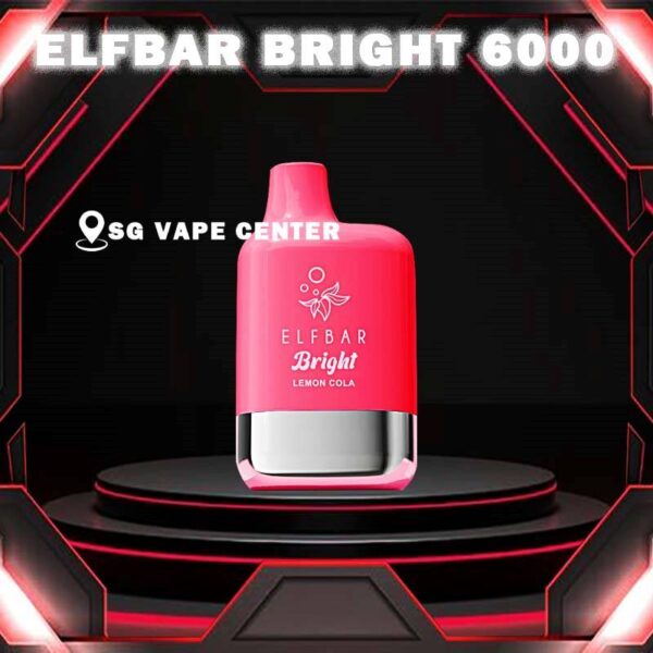 ELFBAR BRIGHT 6000 ( 6K ) DISPOSABLE - SG VAPE CENTER SINGAPORE The Elfbar Bright 6000 Puffs Disposable vape ready stock in our sg singapore store online shop for same day delivery. Feel the elfbar bright 6k combination of power and flavor. With QUAQ MESH, every puff unleashes a powerful throat hit bursting with flavor. Fresh Taste, Fresh Vibes! Newest flavor lineup yet. Indulge in rich, satisfying tastes that make every inhale a delight. Try it now ELF BAR BRIGHT! Note: Battery power shall not be released normally when the ambient temperature is lower than -5℃. We suggest before the activation, this product shall be left in a warm environment for about three days to restore battery discharge capacity. Specification : Puff: 6000 Puffs Nicotine Strength: 50mg / 5% Battery Capacity: 400mAh Charging Port: Type-C Rechargeable ⚠️ELFBAR BRIGHT 6000 FLAVOUR LIST⚠️ Apple Strawberry Mango Bubblegum Mint Double Peach Mango Watermelon Double Strawberry Ice Cream Double Strawberry Juicy Peach Fanta Lemon Cola Lychee Grape Honeydew Mixed Kiwi Passion Strawberry Grape Bubblegum SG VAPE COD SAME DAY DELIVERY , CASH ON DELIVERY ONLY. TAKE BULK ORDER /MORE ORDER PLS CONTACT ME :  SGVAPECENTER VIEW OUR DAILY NEWS INFORMATION VAPE : TELEGRAM CHANNEL